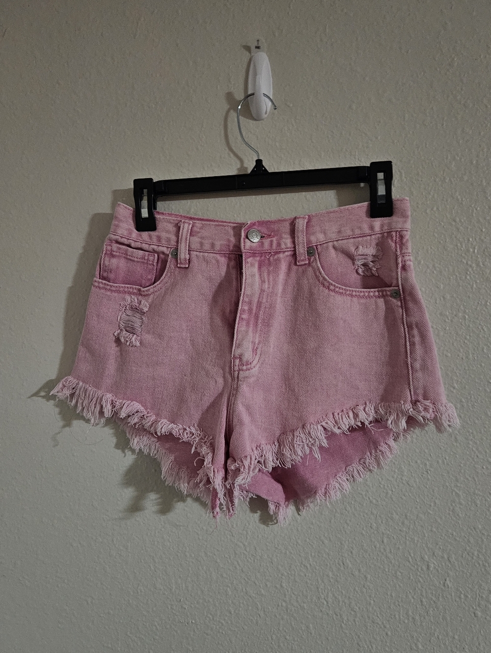 Simple Society Blush Pink Distressed Denim Shorts - Size 3/26